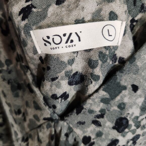 Sozy Isabelle Chic and Flowy Maxi Dress with Straps and Side Slits Size L - Picture 5 of 7